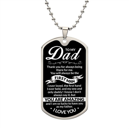 Dad - You are Amazing | Dog Tag Military Chain