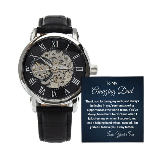 To Dad, My Rock (From Son) | Men's Openwork Watch