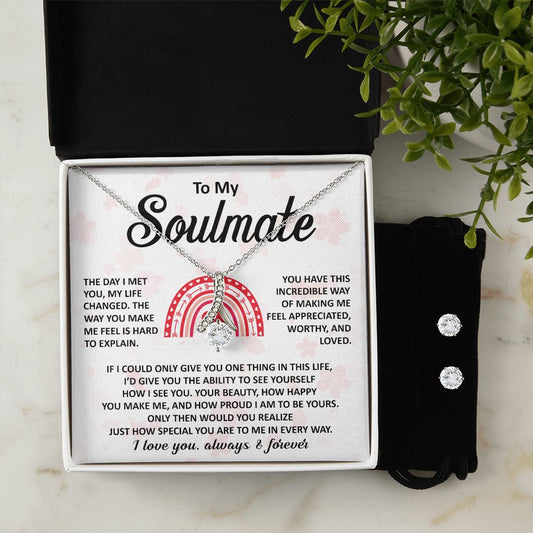 To My Soulmate - Love You | Allluring Beauty Necklace & Earings