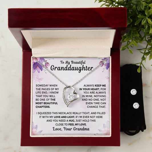 For my Grandaughter - Beautiful Chapter | Forever Love Necklace & Earings