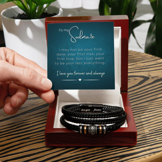 To My Soulmate Men's Love You Forever Bracelet